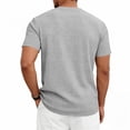 thumbnail image 5 of FINALGANG Mens Solid Color Short Sleeve Cable Knit Polo TShirt For Business Casual Office Wear Daily Summer Outdoor Activities Light Gray S, 5 of 7
