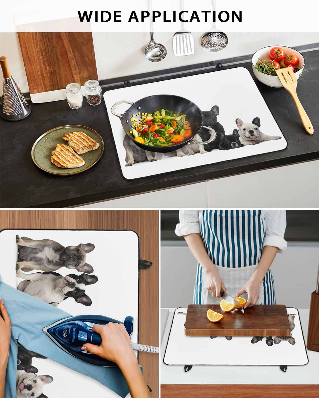 Large Induction Cooktop Protector Mat Dogs Stove Top Covers for Electric Stove, Modern Art Lovely Animals Farmhouse Decorative Stove Burner Cover Mats, Glass Top Stove Cover