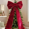 thumbnail image 1 of 6ft Giant Christmas Bows, Red Velvet Bow for Tree Topper Decor (Red), 1 of 7