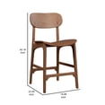 thumbnail image 5 of Seln 24 Inch Counter Stool Chair, Curved Seat, Open Back, Dark Brown Wood, 5 of 6