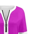 thumbnail image 5 of AKOEE Women 1/2 Zip Pullover Tops Colorblock Striped Long Sleeve S-3XL Lightweight Casual Tshirts Loose Fit, White L, 5 of 7