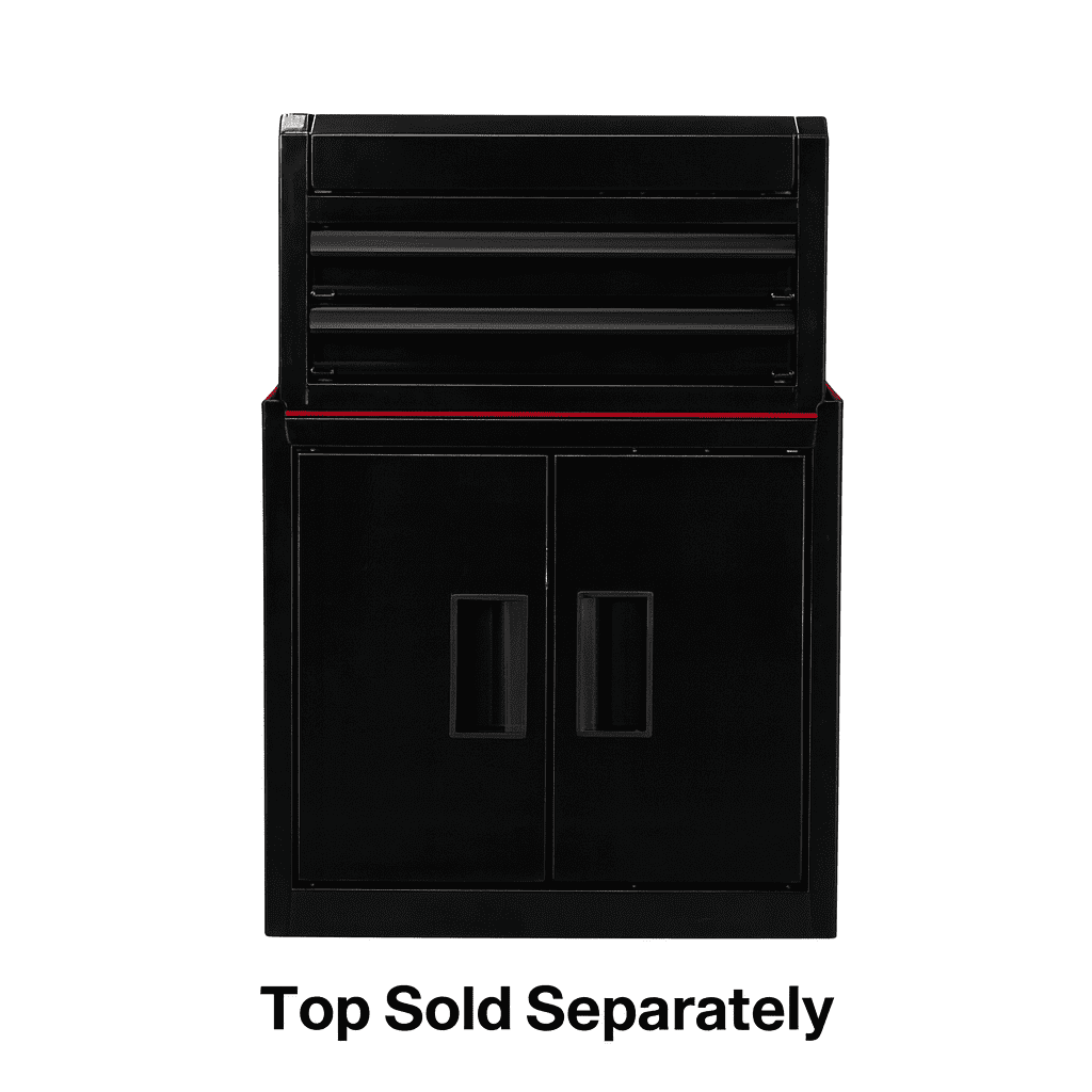Hyper Tough Mini Tool Cabinet – 11.6-Inch Steel Storage Cabinet, Black, Double Doors & Non-Slip Top Mat