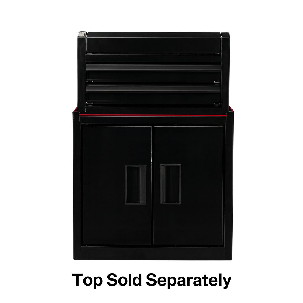 Gabinete mini para herramientas Hyper Tough de 11.6 pulg. de acero, negro, doble puerta y tapete antideslizante 6