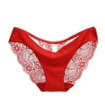 thumbnail image 2 of Women Underwear Brief lace Panties Seamless Cotton Panty Hollow Red S, 2 of 3