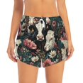 thumbnail image 2 of Balery Vintage Sunflower Cow Pantalones cortos deportivos para mujer con forro y dos bolsillos, elásticos, para entrenamiento, gimnasio, yoga-X-Large, 2 of 7