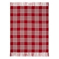 thumbnail image 4 of VHC Brands Christmas Decorations for Living Room Couch Sofa Bedding Eston Red White Plaid Woven Throw 50x60, 4 of 5