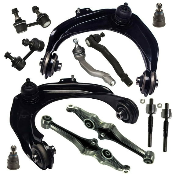 12 Pc Upper & Lower Control Arm with Ball Joints Tie Rods & Sway Bars Suspension