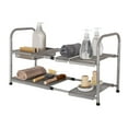 thumbnail image 2 of Seville Classics Compact Small Metal Steel Wire Shelf Organizer Shelving for Cabinets, Bath, Kitchen, Countertop, 2-Tier Expandable Under-Sink, Matte Nickel, 2 of 6
