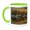 Green/White, variant on 3drose, Pretty Autumn Colors Fall Lake Reflection, 11oz Magic Transforming Mug