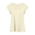 thumbnail image 4 of Qwertyu Tank Top for Women Solid Color V Neck Sleeveless Causal Sexy Shirts Hawaiian Beach Holiday Sports Workout Running Tees Summer Basic Tops Beige 2XL, 4 of 5