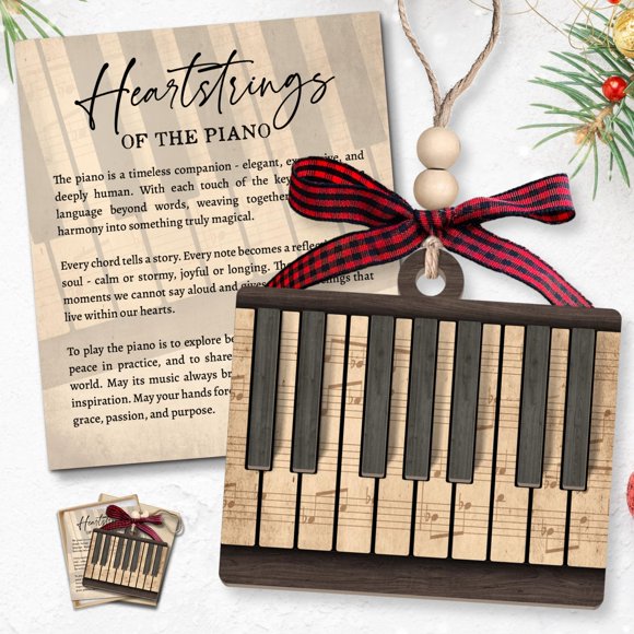 Adorno Colgante de Madera de Piano TEEBIM 9.7 cm Navidad