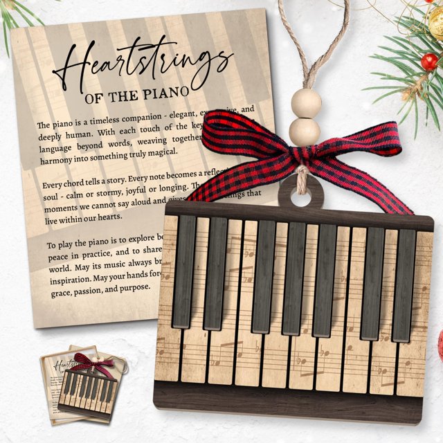 Adorno Colgante de Madera de Piano TEEBIM 9.7 cm Navidad