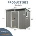 thumbnail image 4 of 8 ft x 6 ft Outdoor Metal Storage Shed with Window, Transparent Plate, and Lockable Sliding Door – Garden and Lawn Storage, 4 of 9