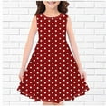 thumbnail image 2 of ShomPort Kids Girls Vintage Polka Dot Dress Sleeveless Round Neck A-Line Midi Dress 4-14 Years, 2 of 3