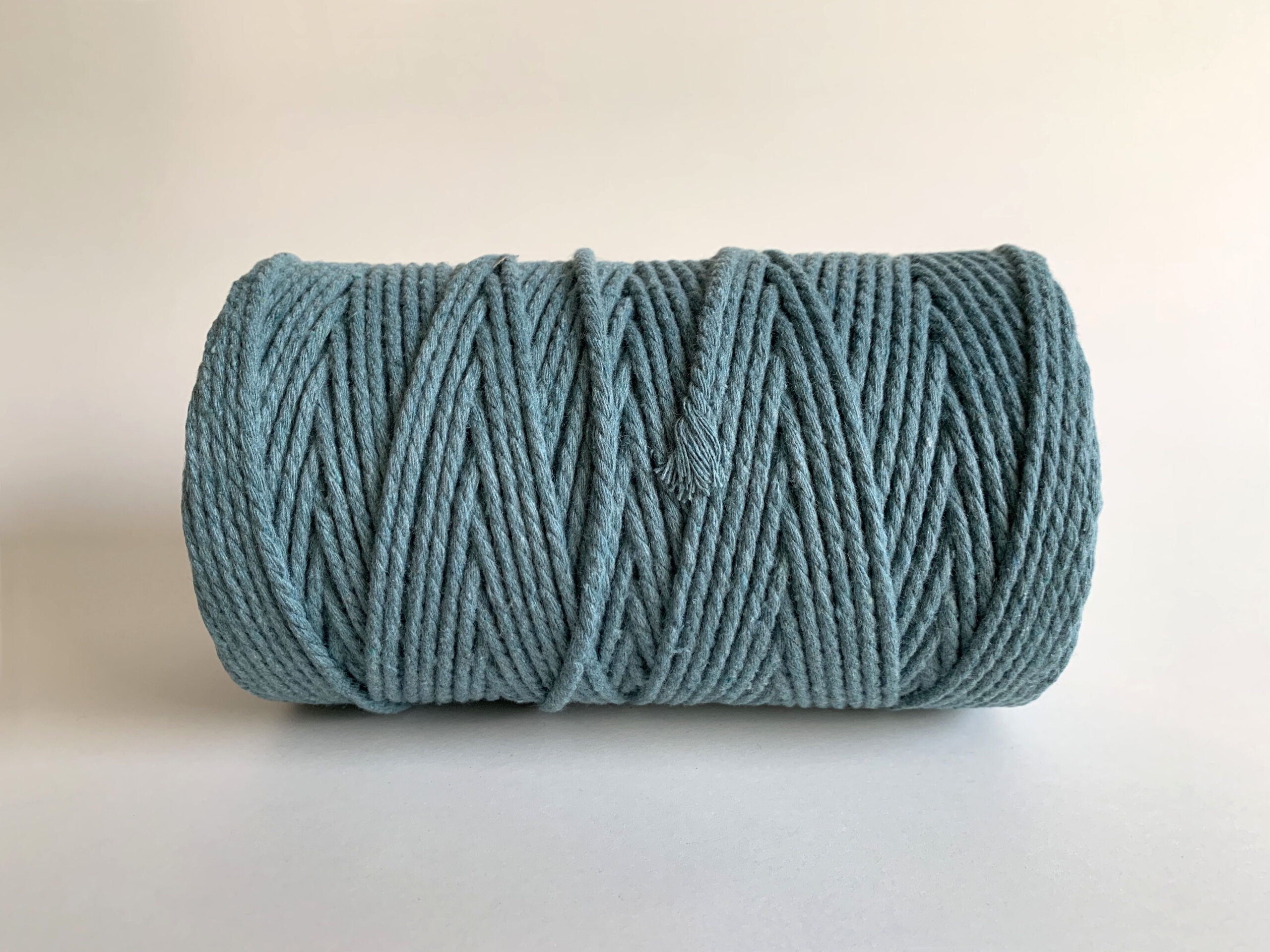 3mm 3 Strand Craft Rope Recycled Cotton Macrame Cord - Teal