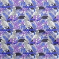 thumbnail image 1 of oneOoneSilkTabbyRoyalBlueFabricTropicalFloralWithBirdsQuiltingSuppliesPrintSewingFabricByTheYard42InchWide, 1 of 4