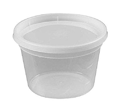100PCS 12 Oz Clear Plastic Round Containers with Plastic Lids Placon 12RPL 