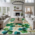 thumbnail image 3 of Large Area Rugs for Living Room Bedroom, St. Patrick's Day 6'x9' Rug Washable Carpet Runner Indoor Outdoor, Green Lucky Leaves Botanical Plants Non Slip Floor Mats Rug for Kitchen, Playroom, 3 of 8