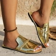 thumbnail image 2 of ShiShine Womens Flat Slide Sandals Open Toe Slip On Sandals with Chain Decor Pattern Casual Summer Beach Shoes, 2 of 7
