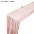 thumbnail image 3 of chaungfeng Light Pink Cheesecloth Table Runner,35 x 71 inch Gauze Table Runners,Semi Sheer Cheese Cloth Fabric Table Runner for Wedding,Party,Bridal Shower Decoration, 3 of 7