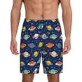 thumbnail image 1 of Balery Planets And Stars Pantalones cortos de pijama de punto de algodón para hombre con cinturilla y bolsillos-4X-Large, 1 of 6