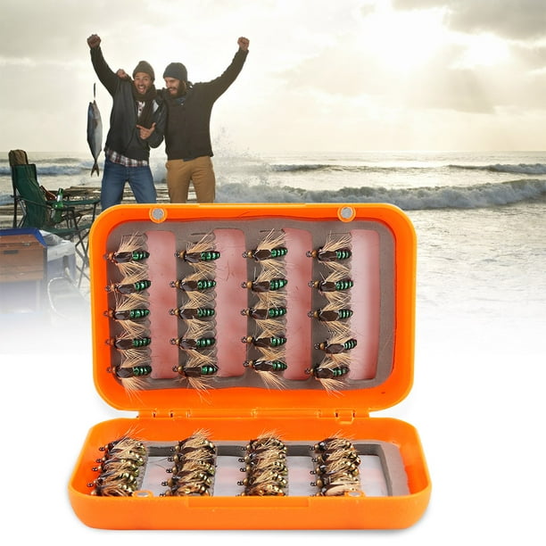 Moscas de Pesca Con Mosca, 40 Piezas de Moscas de Pesca Con Mosca Realistas, Caja de Kit de Pesca Con Mosca, Señuelos de Pesca Con Mosca, Anzuelo Con Mosca de Alta Simulación