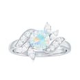thumbnail image 4 of Rosec Jewels 1.25 CT Ethiopian Opal Ring with Diamond for Women, Nature Inspired Ring, 14K White Gold, US 12.00, 4 of 9