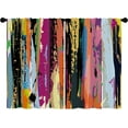 thumbnail image 4 of Colorful Abstract Kitchen Curtains Multicolored Rainbow Curtains Small Modern Wood Planks Cafe Curtain Funky Hippie Short Bathroom Window Treatment Drapes Tiers 2 Panels 27.5x36 Inch, 4 of 6