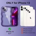 thumbnail image 2 of Compatible with iPhone 13 Case, Cute Curly Wave Frame Shape with Plating Edge, Camera Lens Cover & Soft TPU Silicone Heavy Duty Shockproof Protection Clear Phone case for iPhone 13, Purple, 2 of 16