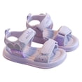 thumbnail image 1 of Xfvqtps Kids Girls Summer Sandals Open Toe Hook and Loop Soft Thick Sole Flats Shoes, 1 of 9
