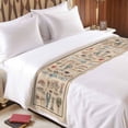 thumbnail image 3 of Marine Life Bed Runner for Twin Size Bed, Retro Sea Star Jellyfish Lobster Linen Texture Soft Bedding Scarf Bedding Protector Slipcover Sofa Throw for Bedroom Hotel Guesthouse, 3 of 8
