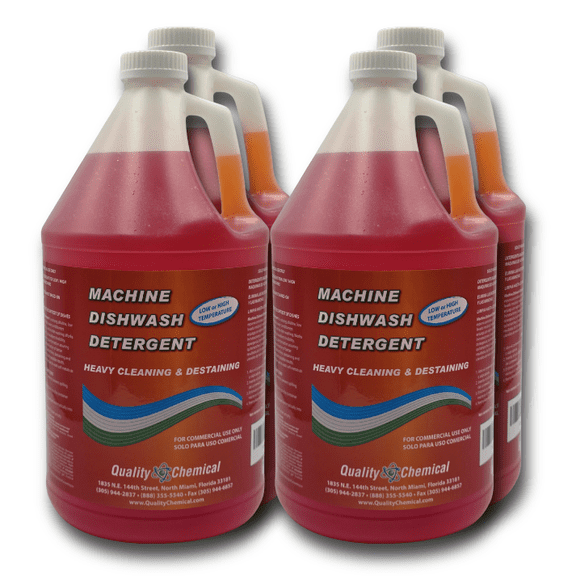 Quality Chemical Commercial Industrial Grade Machine Dishwash Detergent - A premium grade detergent for low or high temp dishwash machines 128 oz (Pack of 4)