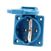 250V 16A German Style Waterproof Industrial Electrical Socket Power Outlet Blue