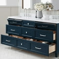 thumbnail image 2 of ARIEL Monroe 73 Inch Double Rectangle Sink Bathroom Vanity With Pure White Quartz Countertop 1.5 Inch Edge In Midnight Blue, 2 of 8