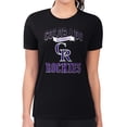 thumbnail image 4 of Women's G-III 4Her by Carl Banks Black Colorado Rockies Super-Slim Fit Lightweight Team Logo Graphic T-Shirt, 4 of 5