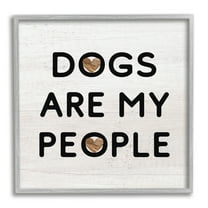 Stupell Industries Dogs Are My People Animal Lover Grain Pattern Graphic Art Gray Framed Art Print Wall Art, Design by Daphne Polselli