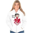 thumbnail image 3 of Vintage Betty Boop Cartoon Hearts Zip Hoodie Sweatshirt Women Brisco Brands S, 3 of 5