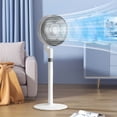 thumbnail image 7 of 32" Fan for Bedroom, 120°+120°Omnidirectional Oscillating Standing Fan w/ 16 Speed, 4 Mode, DC Motor, Quiet Stand up Tall Pedestal Floor Fans for Room with 12 H Timer, Memory Function, White, 7 of 7