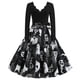thumbnail image 1 of Vestido de fiesta vintage con estampado de cuello en V y manga larga para mujer de Halloween Fridja nalpqowj5056, 1 of 9