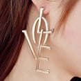thumbnail image 4 of Oversized LOVE Letter Earrings, Long Drop Statement Earrings for Women, 4 of 14