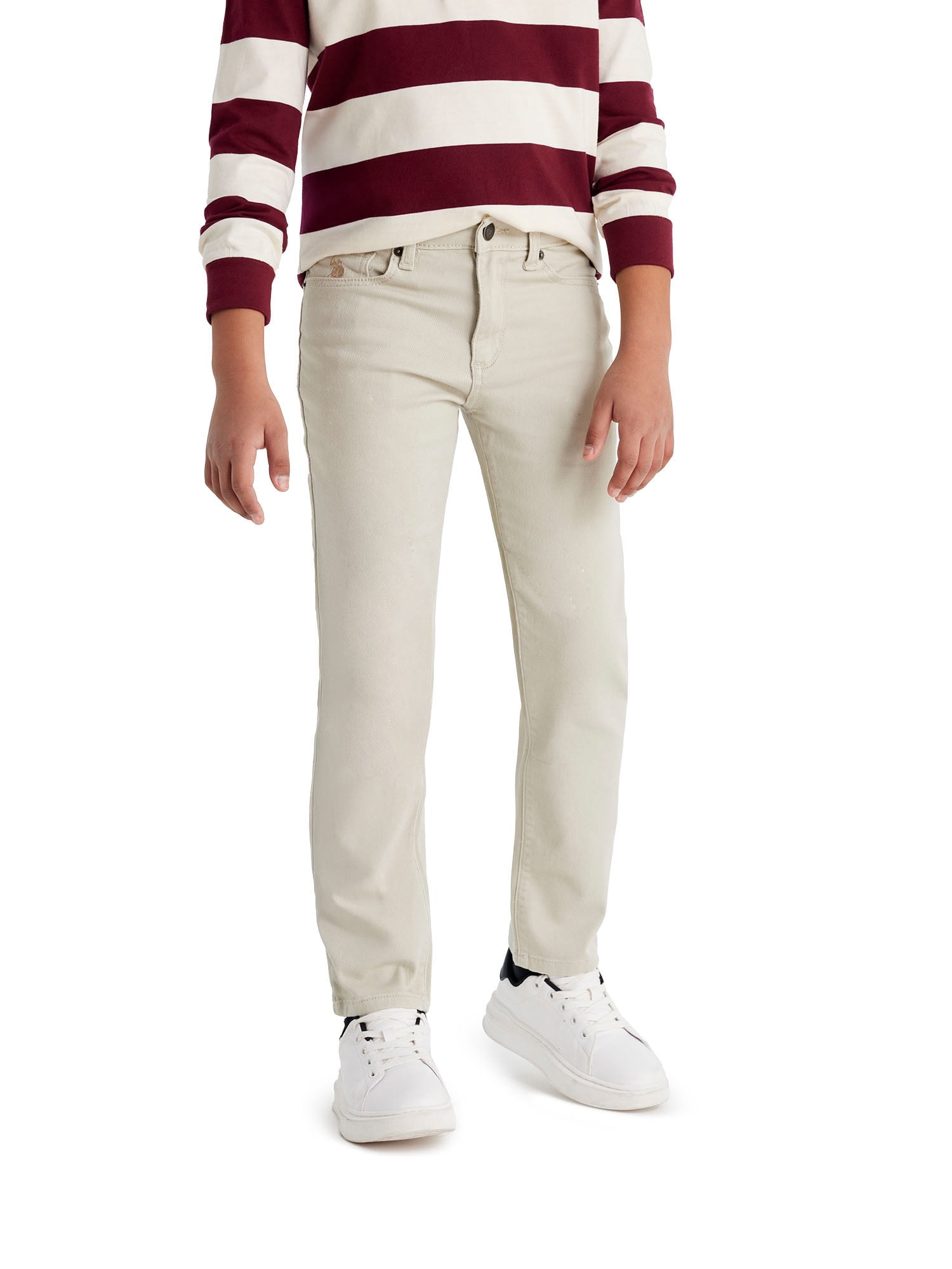 U.S. Polo Assn. Boys Stretch Twill 5-Pocket Straight Fit Pant, Sizes 4-18
