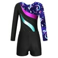 thumbnail image 4 of YEAHDOR Kids Girls 2Pcs Gymnastic Outfit Leopard Horse Print Leotard with Shorts for Dance Performance Navy Blue 12, 4 of 7
