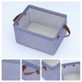 thumbnail image 2 of Unique Bargains Fabric Storage Bin with Handles, Collapsible Basket Navy Blue 12*9.5*8in, 2 of 7