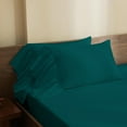 thumbnail image 4 of 4 Piece Corner Ruffle Sheet Set, 6" Inch Corner Ruffle On Flat Sheet And Pillowcases, 18 Inch Deep Pocket, 100% Egyptian Cotton, 800 TC, Queen Size, Solid Teal, 4 of 6