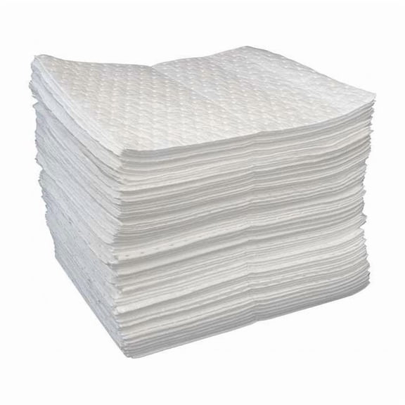 Oil-Dri Sorbent Pad, 19 gal, 15 in x 19 in, Oil, White, 100 PK L90904