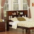 thumbnail image 3 of Leo & Lacey Solid Hardwood Walnut Full Bookcase Headboard Rectangular Charging Station 47.13" Unassembled, 3 of 4