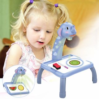 Fridja Drawing Projector Desk for Kids, Drawing Projection Toy with Lights  and Music, Christmas Gifts for Kids, Learning Projector for Boys and Girls  