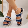 thumbnail image 7 of Caywon Women's Wedge Sandals Flat Open Toe Non Slip Slides Comfortable Chunky Low Heel Beach Sandals Slide Sandals Comfortable Casual, 7 of 7