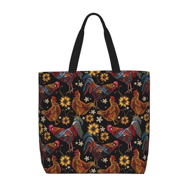 Easygdp Sunflower Rooster Bolsa Tote para Mujer, Bolso de Hombro para Trabajo, Playa, Viajes, Compras y Supermercado