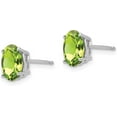 thumbnail image 2 of 14k White Gold 8x6.2mm Oval Peridot Earrings - 9mm, 2 of 6